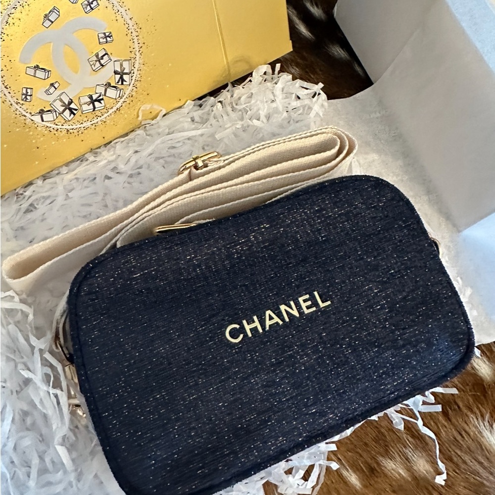 Converted Chanel crossbody makeup Bag
